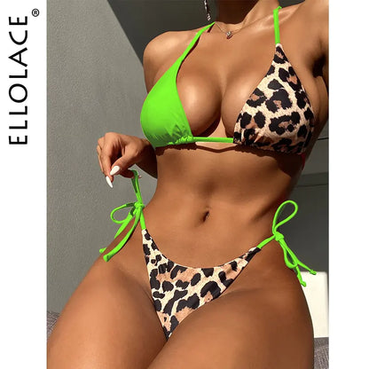 Women's Ellolace Leopard 2 Piece Bikini Set