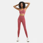 Women's Seamless Knit Yoga Set Activewear Outfit