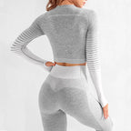 Women's Yoga Set Long Sleeve Seamless Breathable Activewear