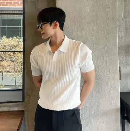 Men's Trendy Knitted T-Shirt – Stylish Brand Lead Design