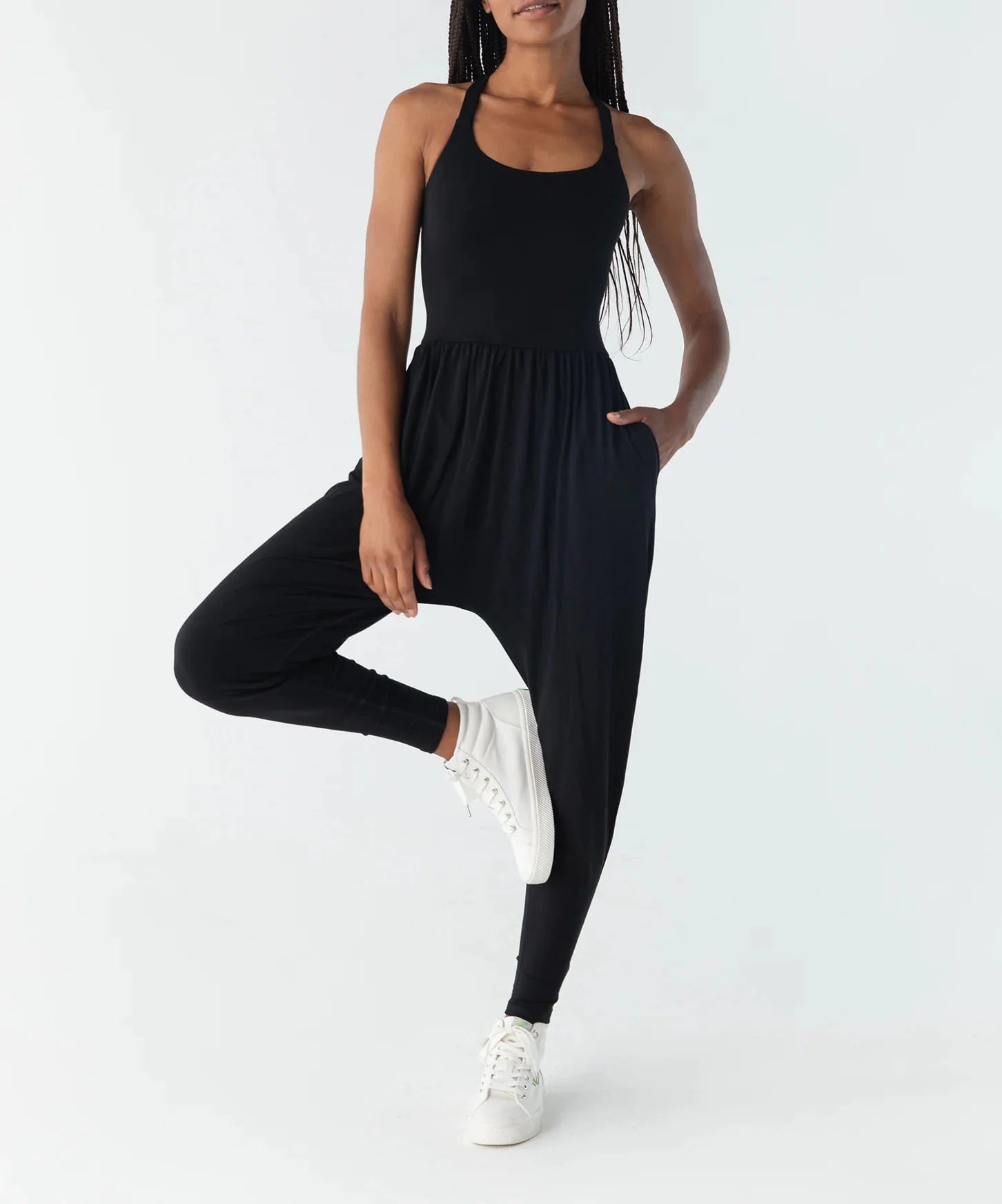 Women's U Neck Loose Jumpsuit