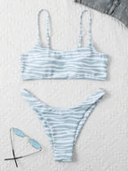 Women's Zebra Stripe Two Piece Bikini Set