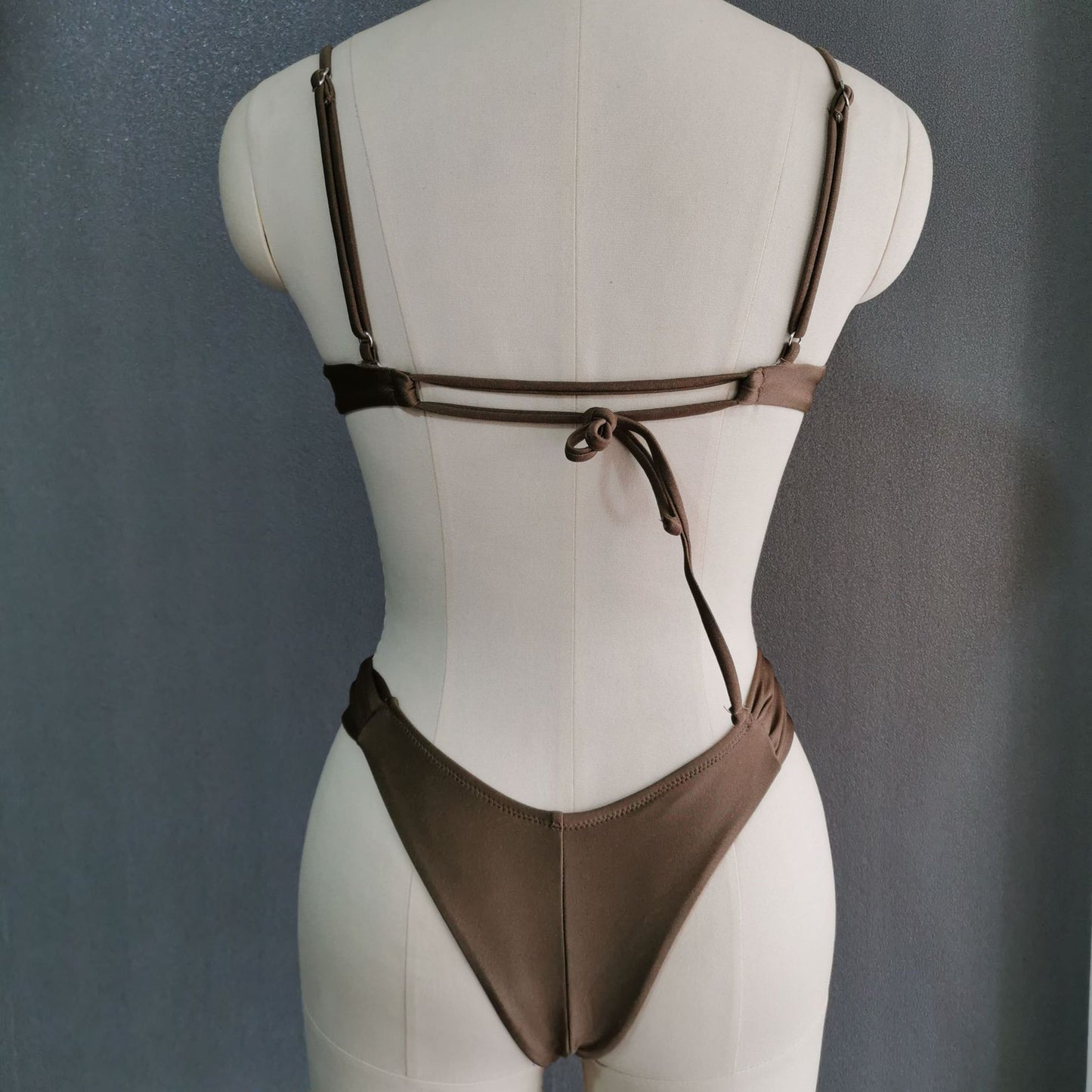 Miyouj Solid Color Push Up Bikini Set For Women