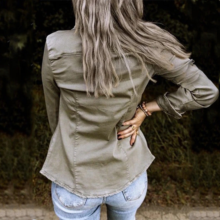 Women's Long Sleeve Denim Shirt