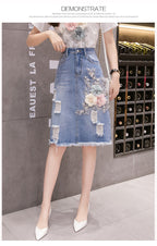 Women's Denim Midi Skirt