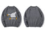 Casual Long Sleeve Harajuku Sweatshirt Unisex Unisex Sweatshirt Unbranded Grey M