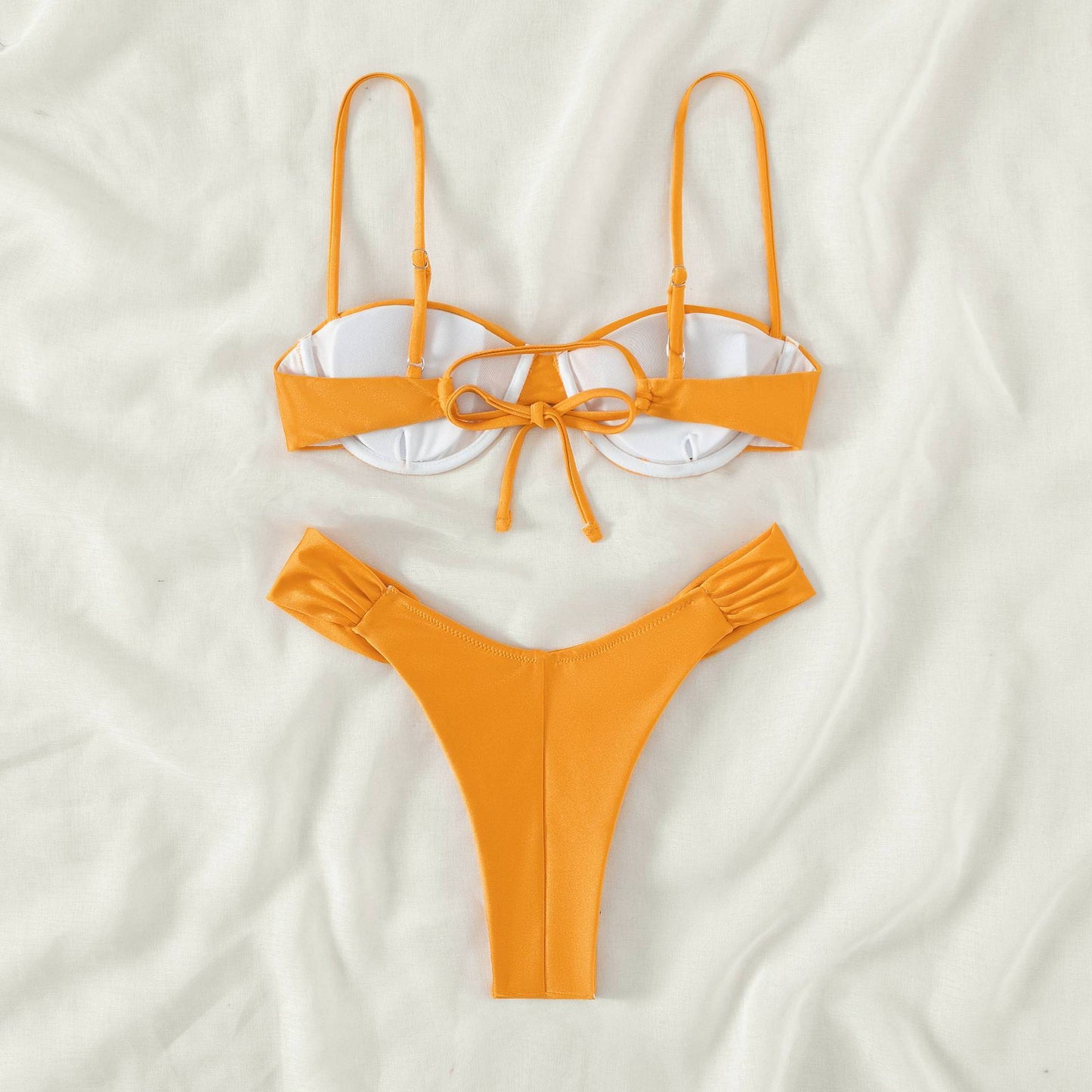 Miyouj Solid Color Push Up Bikini Set For Women