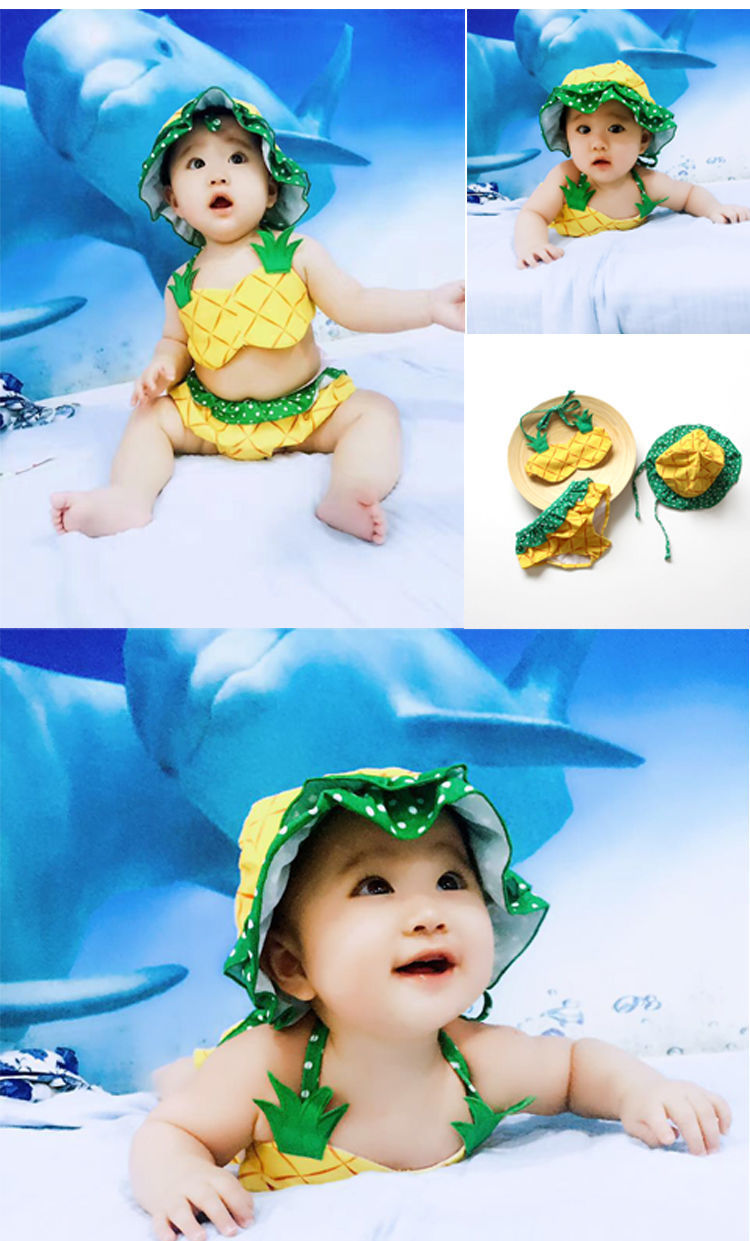 Kids Fruit Print Bikini Set For Girls