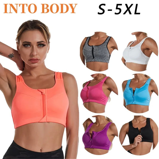 Womens Zip Up Sports Bra