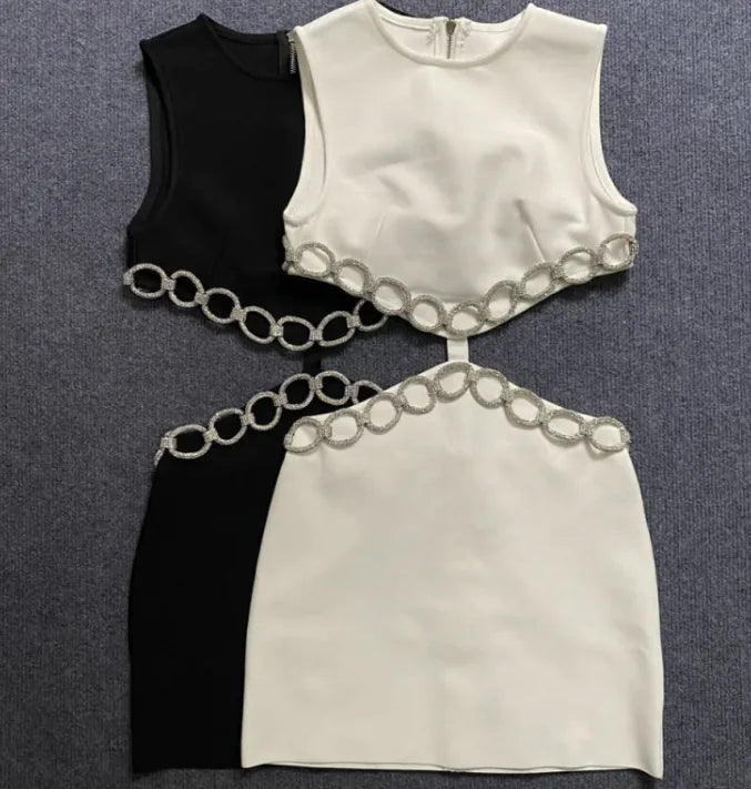 Women's Rhinestone Bandage Dress