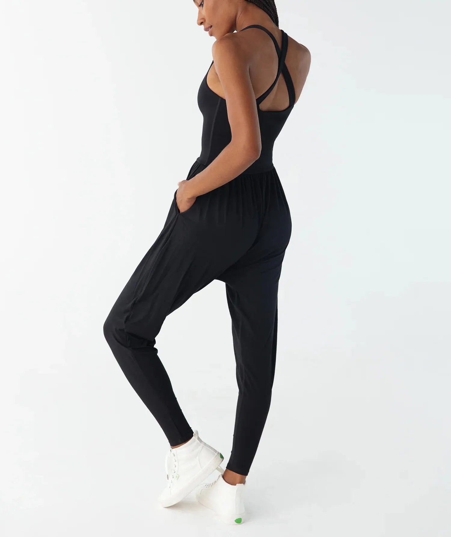 Women's U Neck Loose Jumpsuit