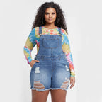 Women's Slim Fit Denim Suspenders Jumpsuit