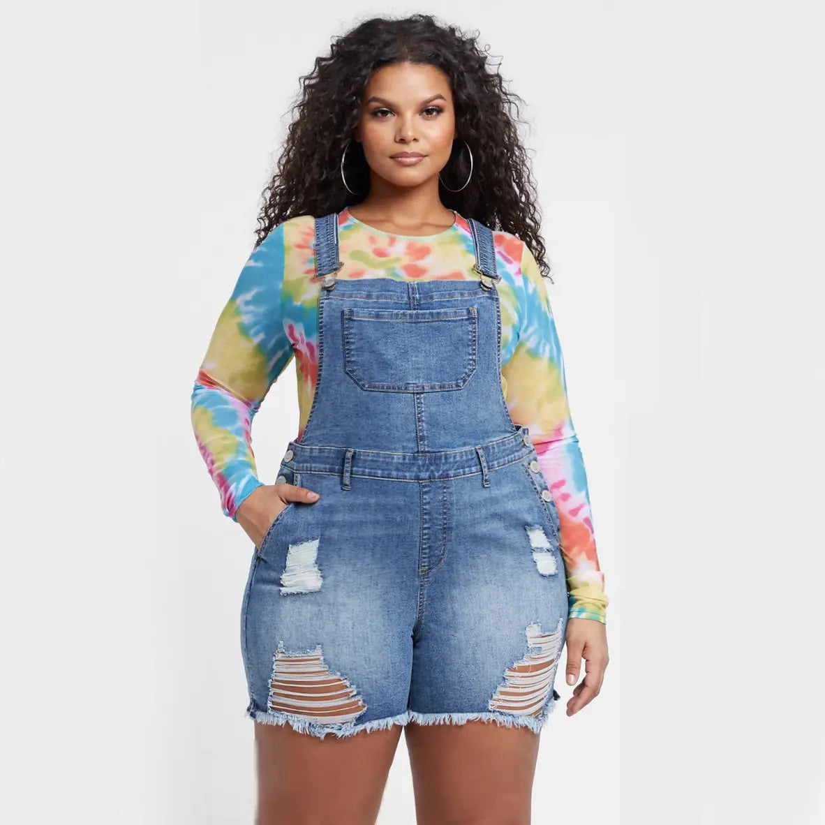 Women's Slim Fit Denim Suspenders Jumpsuit