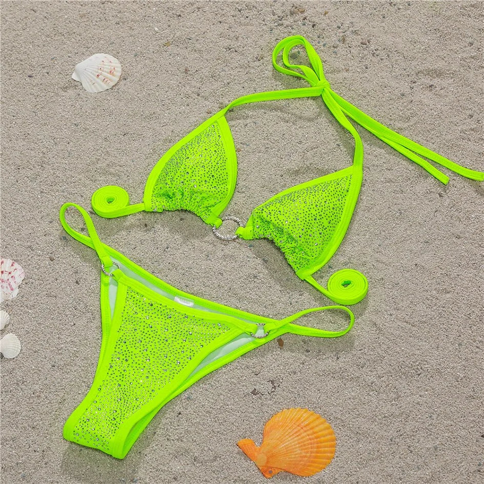 Women's Bandage Mini Thong Bikini Set
