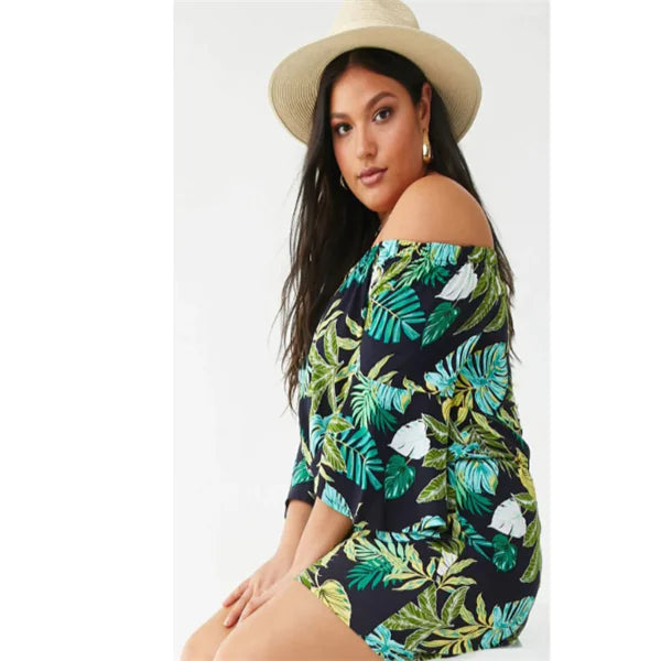 Women's Off Shoulder Printed Jumpsuit