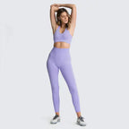 Women's Seamless Knit Yoga Set Activewear Outfit