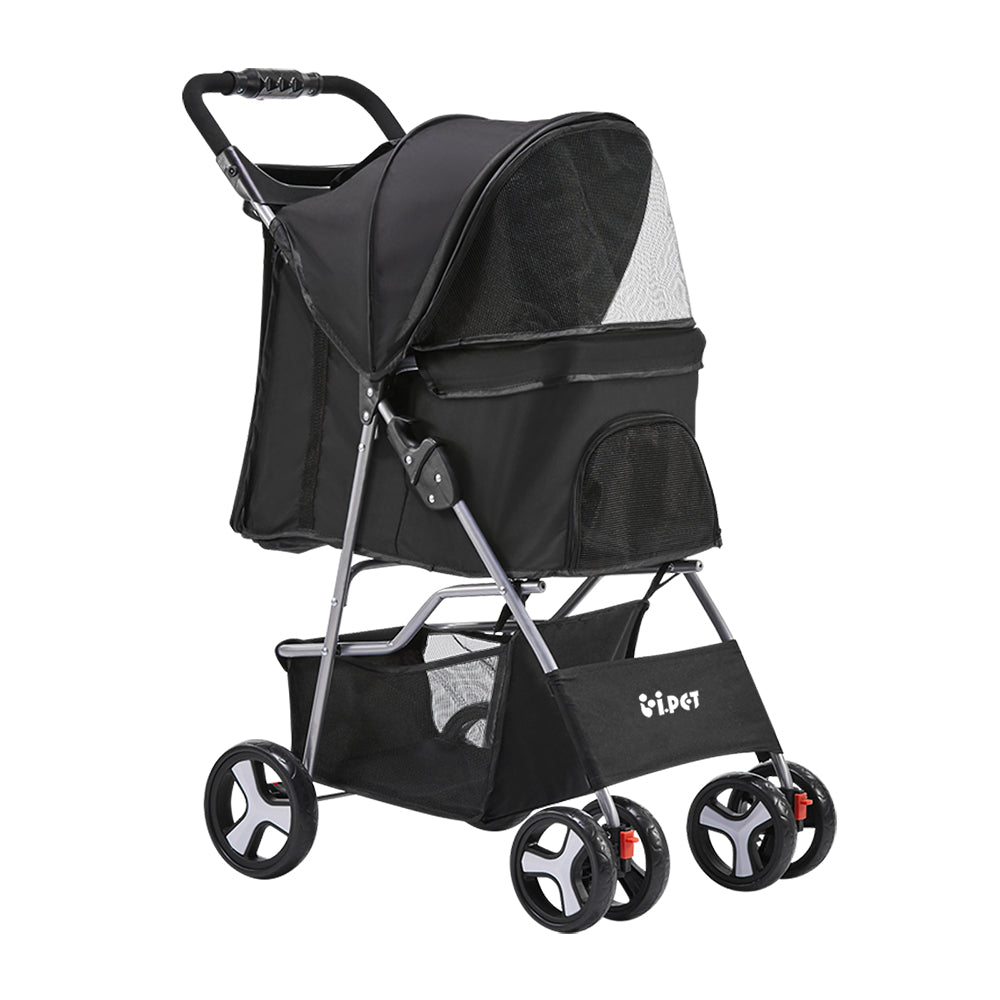 i.Pet 4 Wheel Pet Stroller - Black Main image