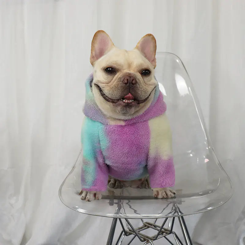 French Winter Outfit with Hoodie For Dogs, Tie Dye Hoodie Secondary image