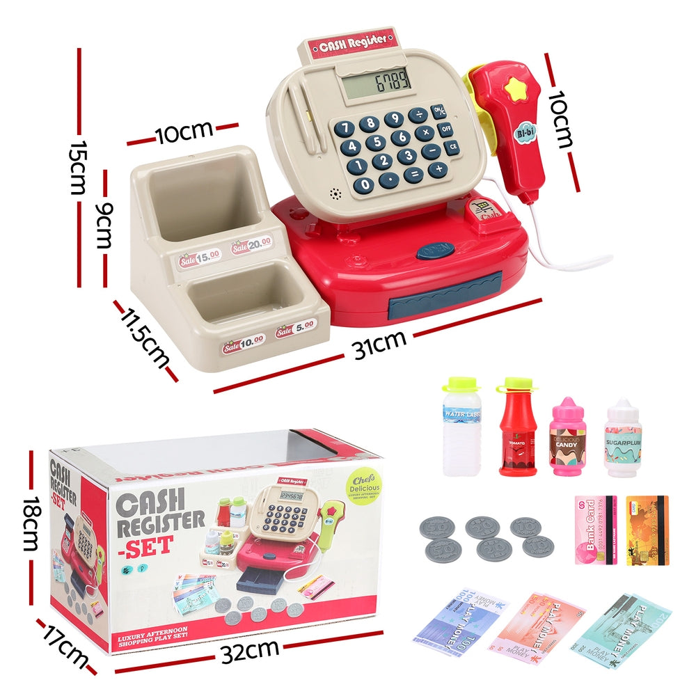 Keezi Kids Cash Register Calculator Pretend Play Shops Money Checkout Toys Set Secondary image