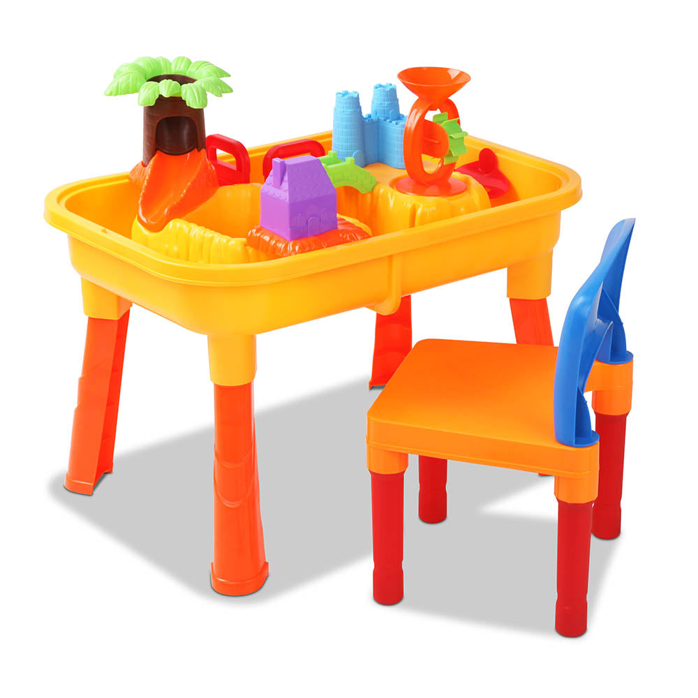 Keezi Kids Sandpit Pretend Play Set Sand Water Table Chair Outdoor Beach Toy Main image