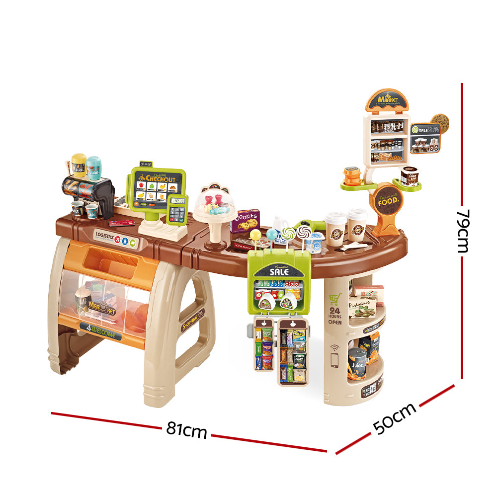 Keezi Kids Pretend Role Play Grocery Supermarket 52 Piece Playset Cash Register Secondary image