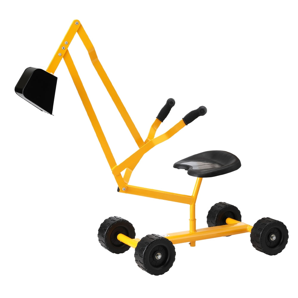 Keezi Kids Ride On Car Digger Bulldozer Sandpit Play Toys Rotate Seat Yellow Main image