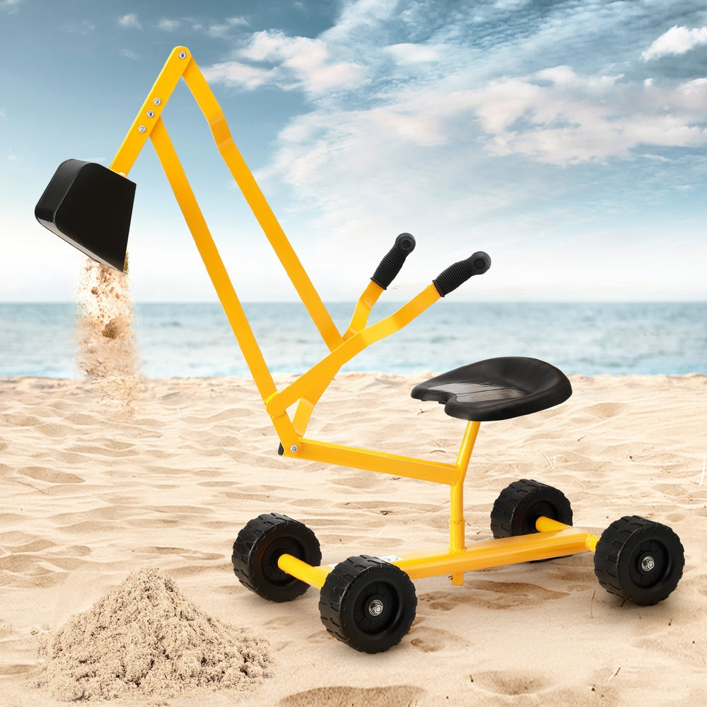 Keezi Kids Ride On Car Digger Bulldozer Sandpit Play Toys Rotate Seat Yellow Secondary image