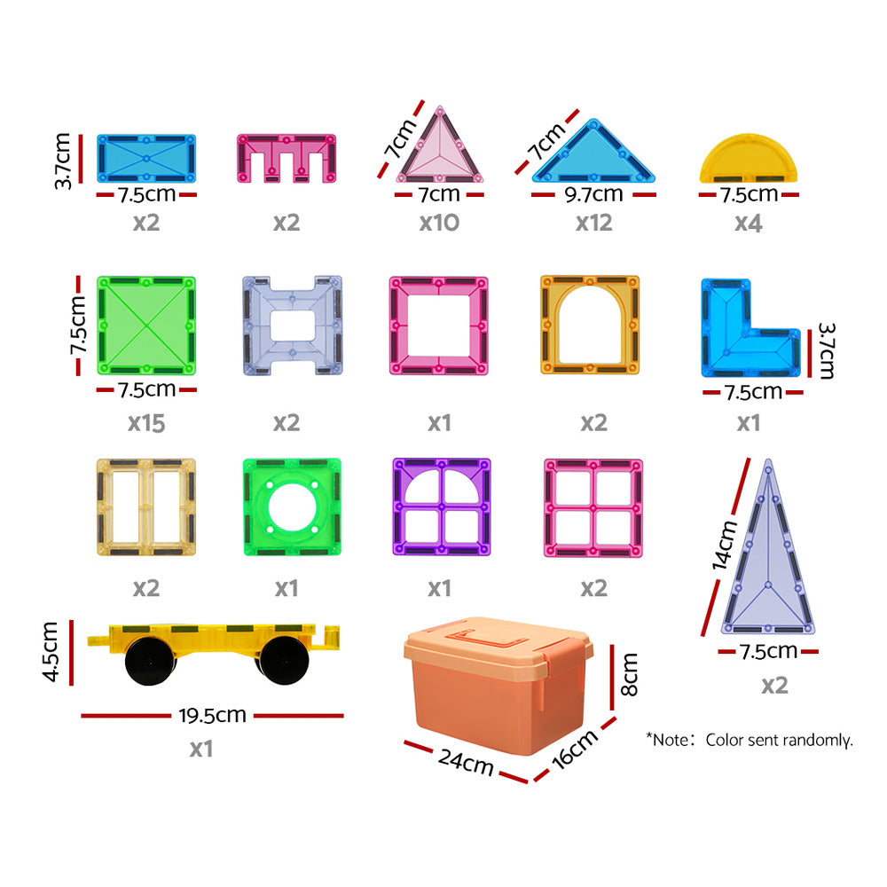 Keezi 60pcs Kids Magnetic Tiles Blocks Building Educational Toys Children Gift Secondary image