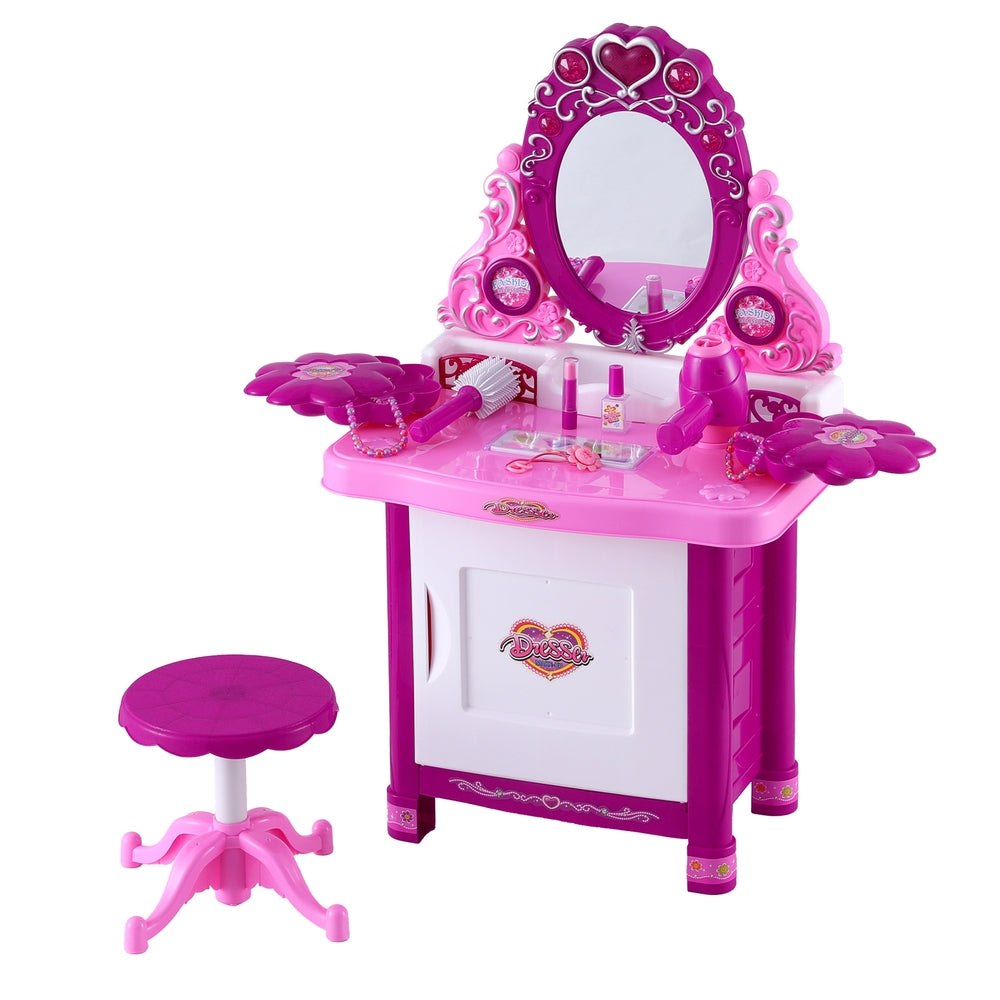 Keezi Kids Pretend Makeup Play Set Dressing Table Chair Girls Toys Children Main image