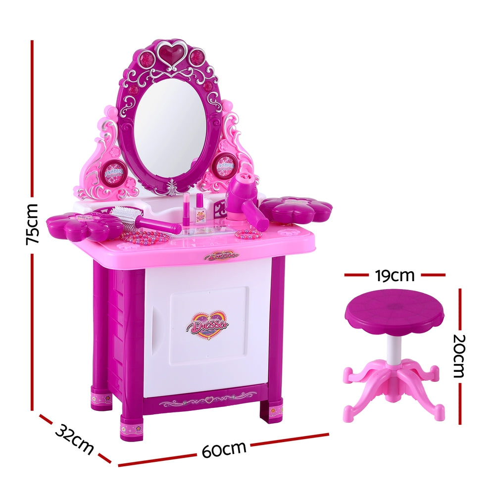Keezi Kids Pretend Makeup Play Set Dressing Table Chair Girls Toys Children Secondary image