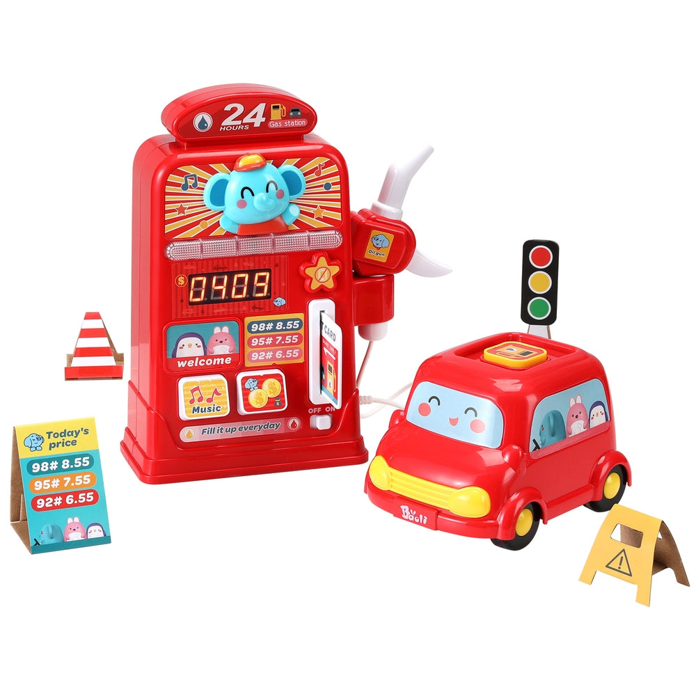Keezi Kids Gas Petrol Station Pumper Pretend Play Toys Car Music Card Playset Main image