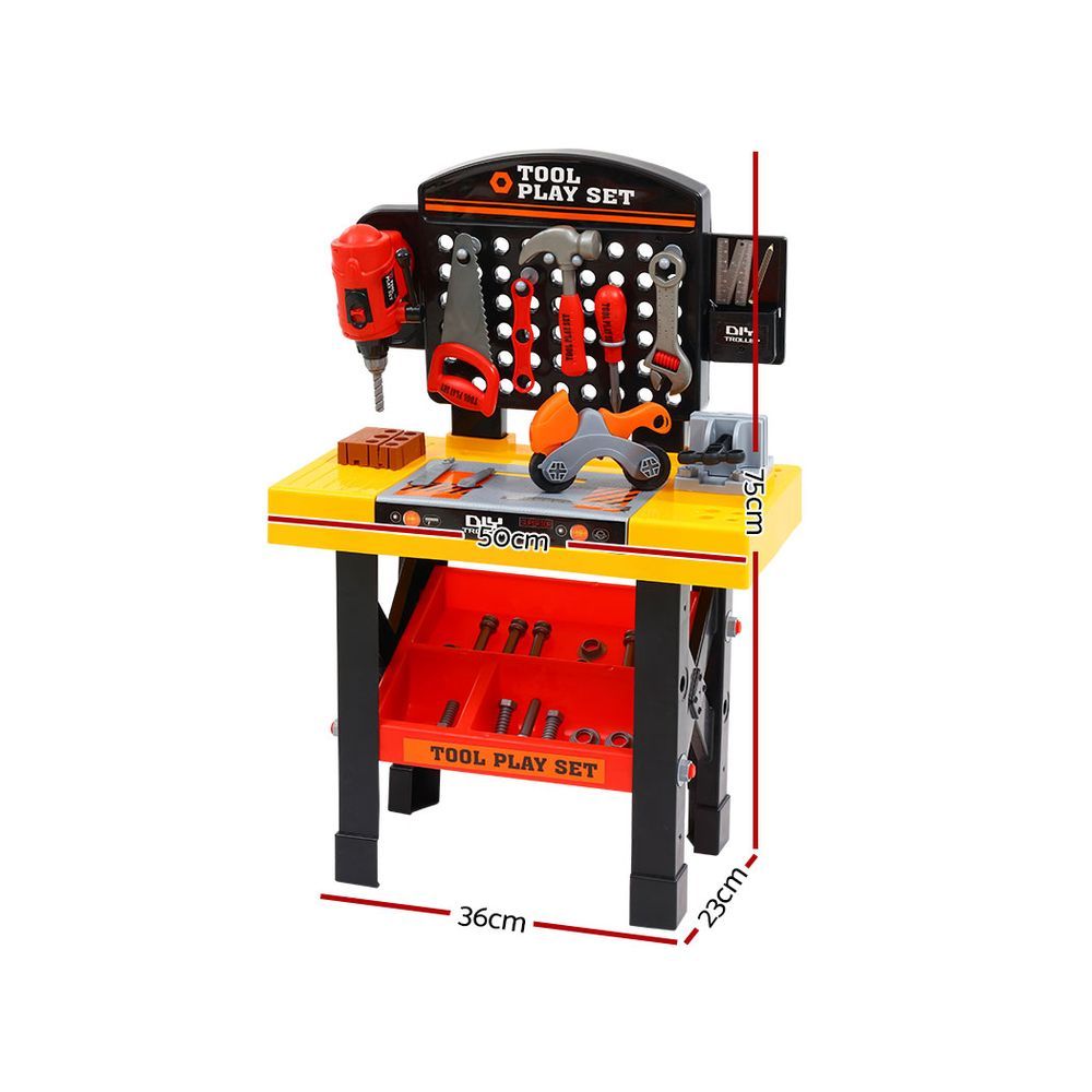 Keezi Kids Pretend Workbench DIY Tools 54 Piece Children Role Play Toys Black Secondary image