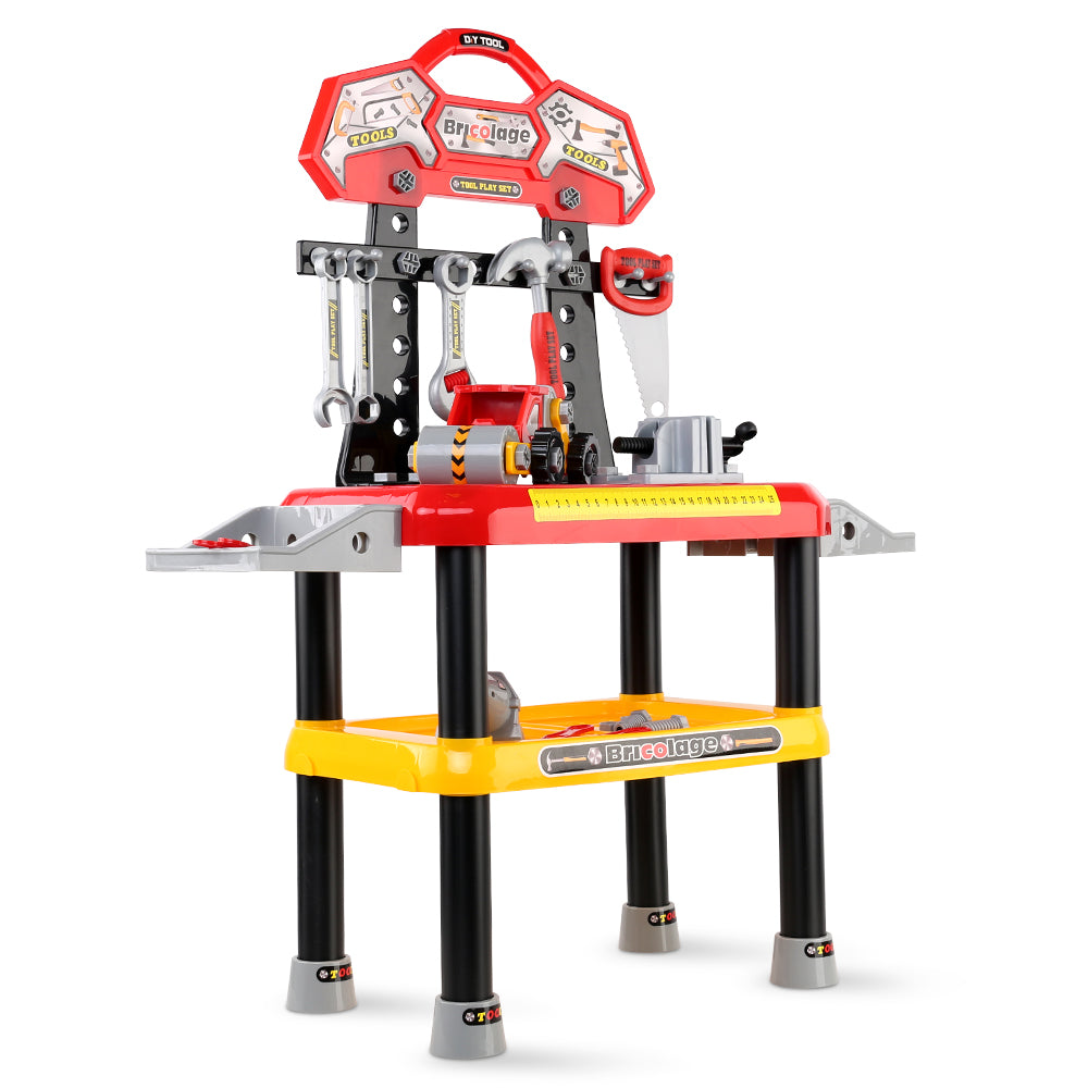 Keezi Kids Pretend Workbench DIY Tools 97 Piece Children Role Play Toys Red Main image