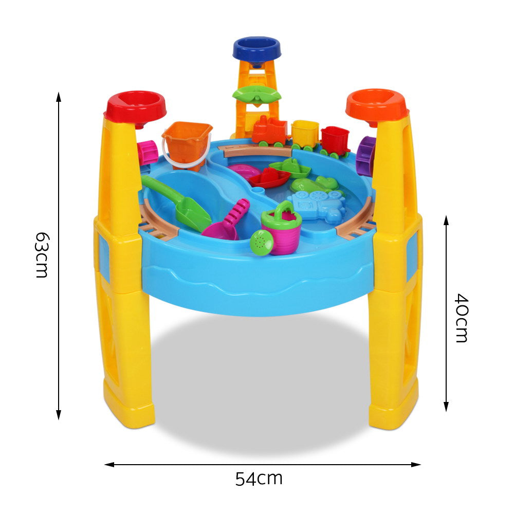 Keezi Kids Sandpit Pretend Play Set Water Sand Table Children Outdoor Toy Umbrella Secondary image