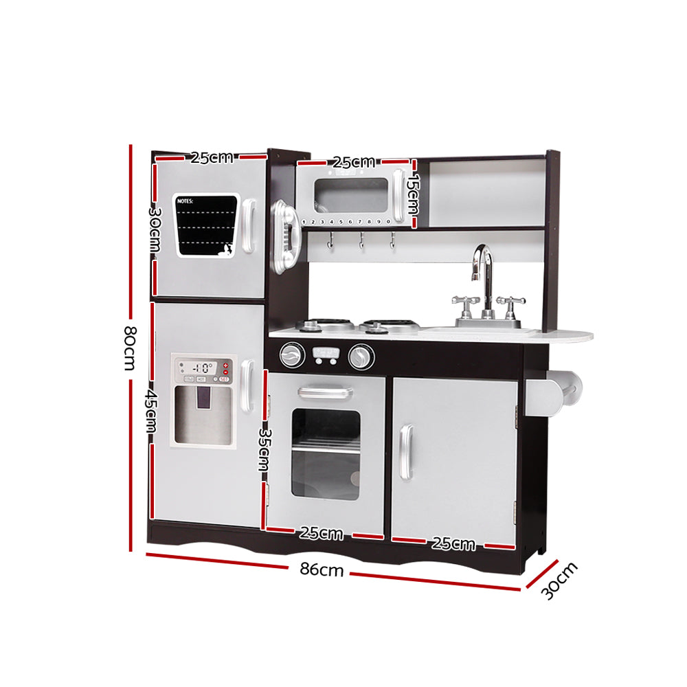 Keezi Kids Kitchen Play Set Wooden Pretend Toys Cooking Children Stove Fridge Secondary image