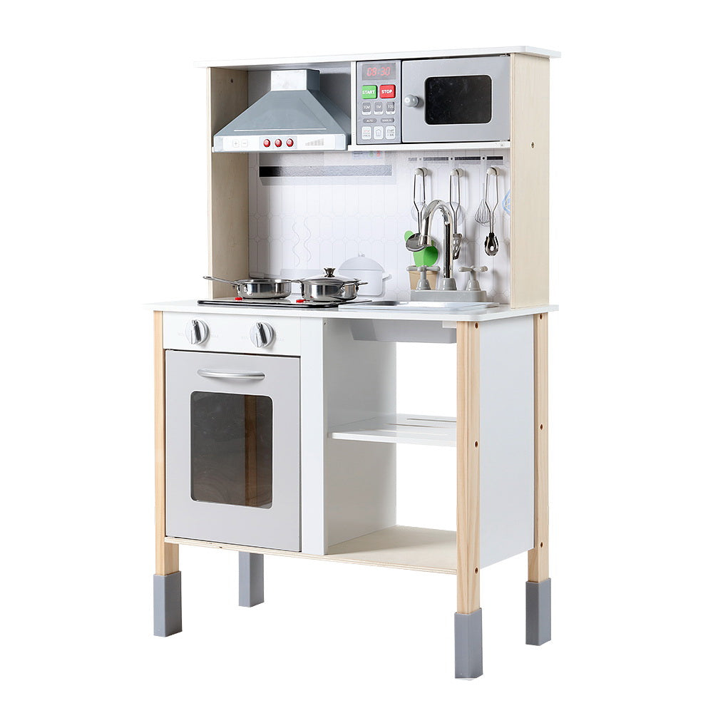 Keezi Kids Kitchen Play Set Wooden Pretend Toys Cooking Children Cookware Sink Main image