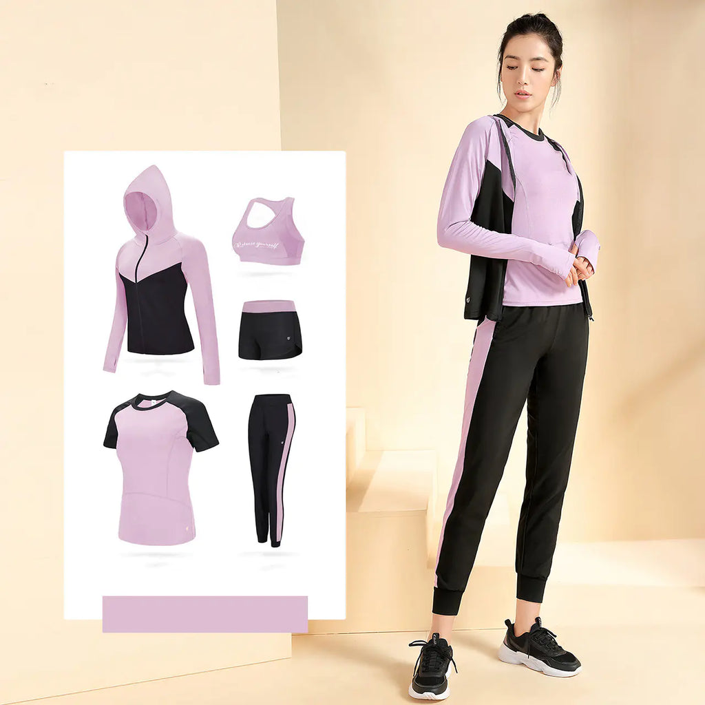 Women's Camel Summer Yoga Suit Set Stylish Activewear