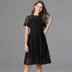 Women's Plus Size Little Black Summer Lace A Line Dress