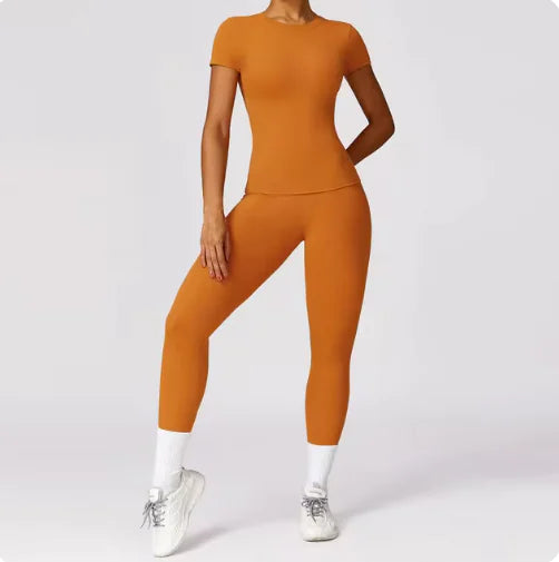 Women's Quick Dry Spring Short Sleeve Yoga Top Activewear For Workouts