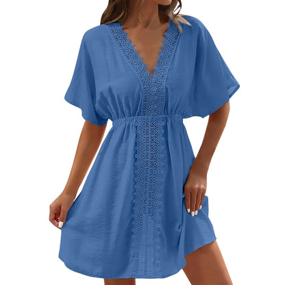 Women's Ice Silk Lace Bikini With Beach Dress