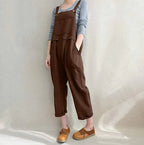 Women's Cotton Linen Overall Jumpsuit