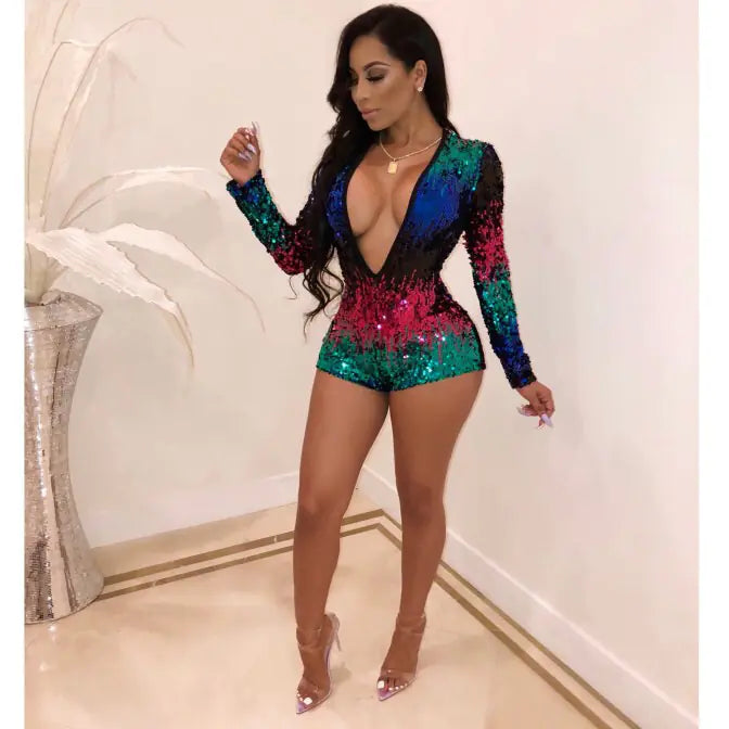 Women's Gradient Sequin Jumpsuit