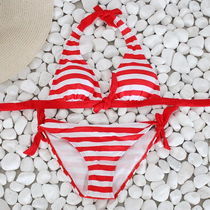 Women's Striped Push Up Bikini Swimwear