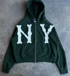 Letter Embroidered Oversized Hoodie Men