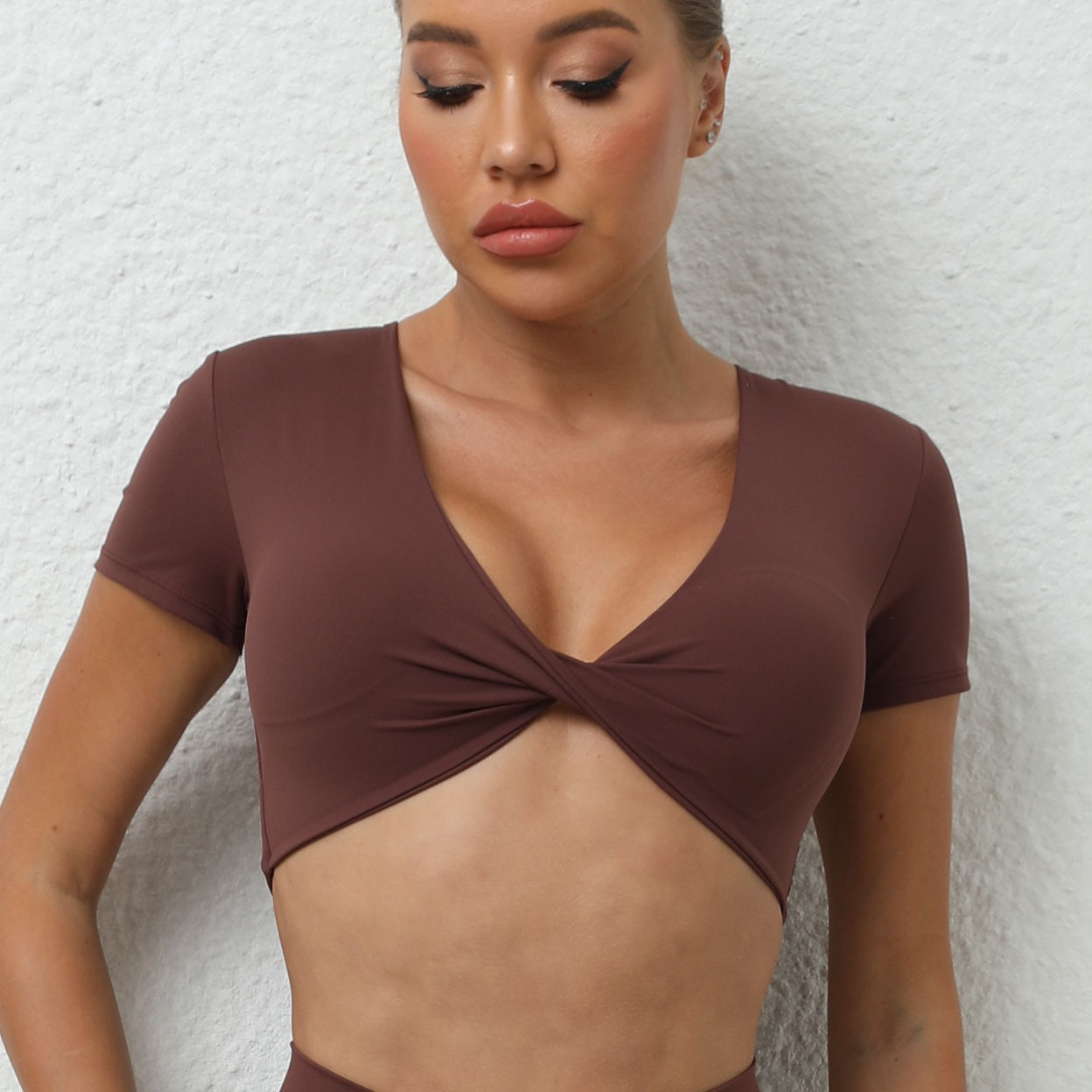 Women's Slim Fit V Neck Yoga Tee Stylish & Sporty Activewear