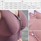 Cloud Hide Front Zipper Sports Bra - Women's Push-Up Yoga Crop Top
