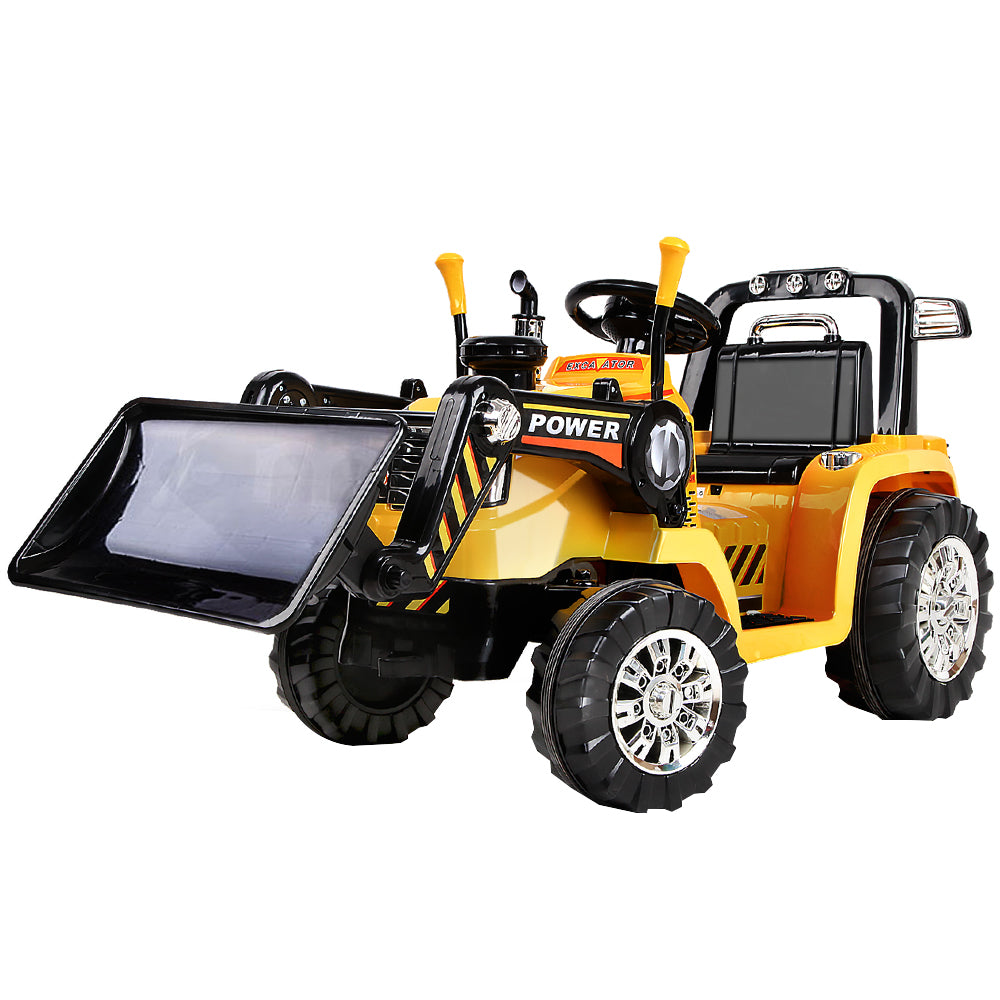Rigo Kids Electric Ride On Car Bulldozer Digger Loader Remote 6V Yellow Main image