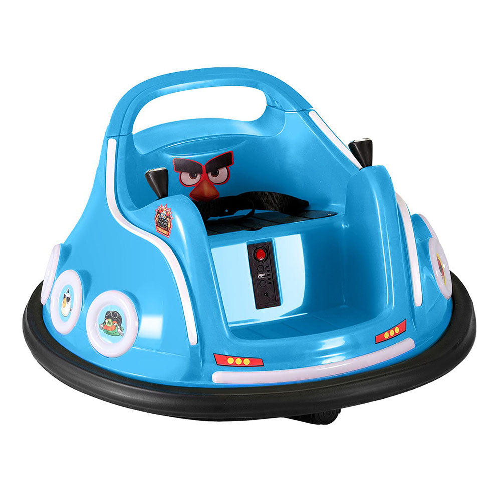 Kids Ride On Car Bumper Electric Toys Cars Light Remote Angry Birds Sticker Blue Main image