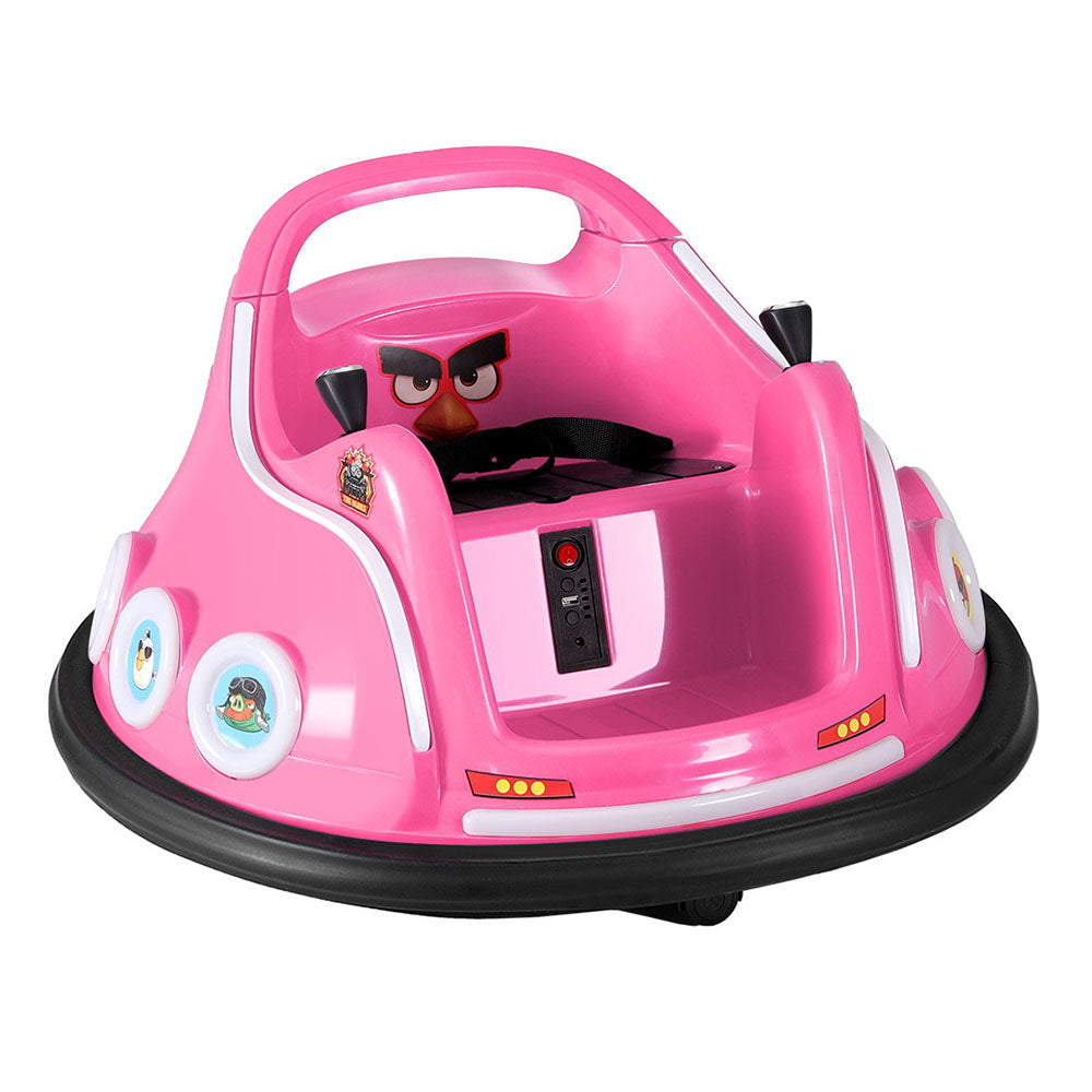 Kids Ride On Car Bumper Electric Toys Cars Light Remote Angry Birds Sticker Pink Main image