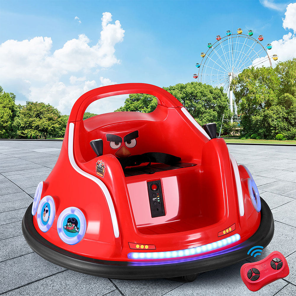 Kids Ride On Car Bumper Electric Toys Cars Light Remote Angry Birds Stickers Red Secondary image